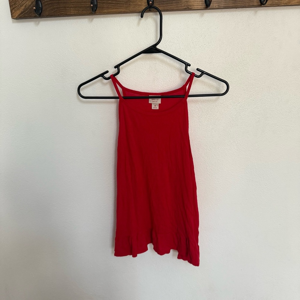 Mossimo Supply Co. Red Ribbed Tank Top